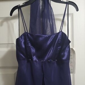 Fiesta Deep Blue Satin Fabric